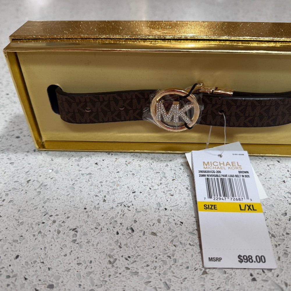 Michael Kors Signature women's Rhinestone  sz  Medium/Large Branded Brown